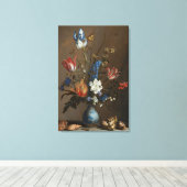 Vintage Blume und Muscheln immer noch lebensecht Leinwanddruck (Insitu (Holzboden))