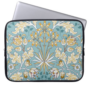 Vintage Blume und nahtlose Blattstruktur auf li Laptopschutzhülle