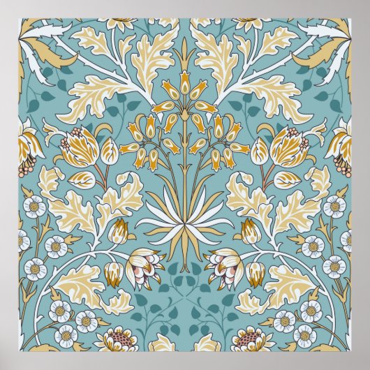 Vintage Blume und nahtlose Blattstruktur auf li Poster (Vorne)