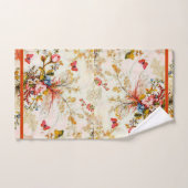 Vintage Blume und Schmetterlinge Badetuch Set (Handtuch)