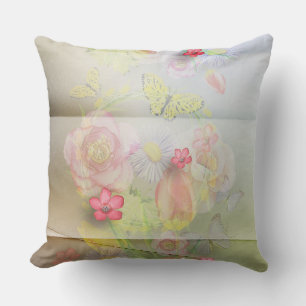 Vintage Blume und Schmetterlinge dekorative Kissen