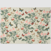 Vintage Blume und Schmetterlinge Dekoupage Pewter Seidenpapier (Vorderseite)