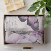 Vintage Blume und Schmetterlingsrosa und Lila Doup Seidenpapier (Geschenk)