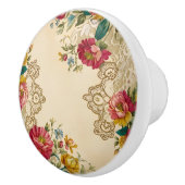 Vintage Blume und Spitzen Keramikknauf (Rechts)