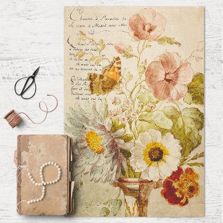 Vintage Blume und Vase Decoupage Tissue Paper Seidenpapier