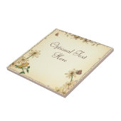 Vintage Blume und Vögel Fliese (Seite)
