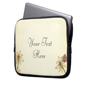 Vintage Blume und Vögel Laptopschutzhülle