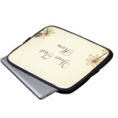 Vintage Blume und Vögel Laptopschutzhülle (Vorne Knopf)