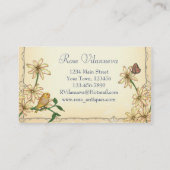 Vintage Blume und Vögel Visitenkarte (Rückseite)
