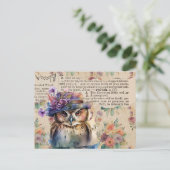 Vintage Blume und Wale Postkarte (Stehend Vorderseite)