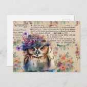 Vintage Blume und Wale Postkarte (Vorne/Hinten)