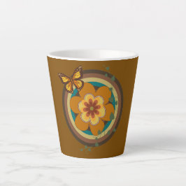 Vintage-Blume, Vintage-Stil, Blume und Rund  Milchtasse