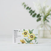 Vintage Blume Visitenkarte (Stehend Vorderseite)