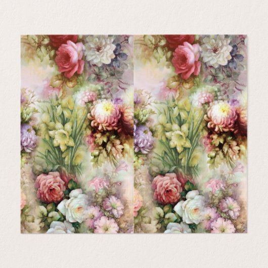 Vintage Blume Visitenkarten (Außenseite Aufgefaltet)