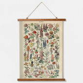 Vintage Blume von Adolphe Millot Wandteppich Mit Holzrahmen (Vorderseite)