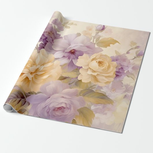Vintage Blume von Pastel Garden Geschenkpapier (Ungerollt)