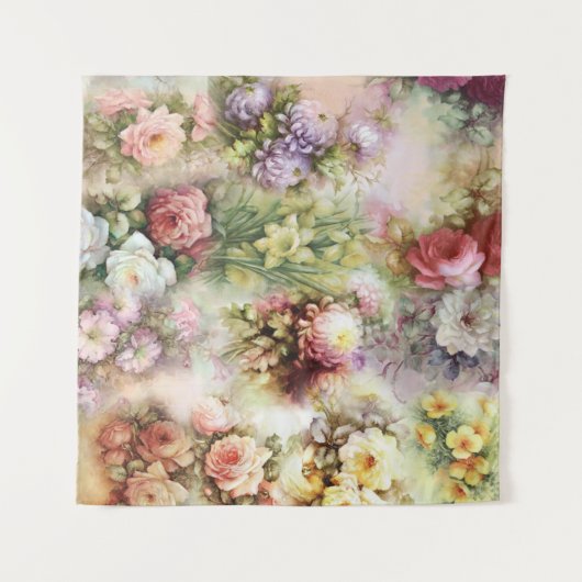 Vintage Blume Wandteppich (Vorderseite (Horizontal))