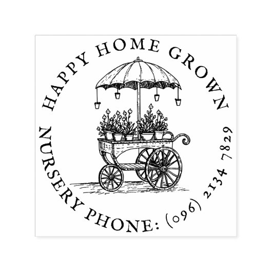 Vintage Blume Warenkorb Zuhause Grosse Pflanze Permastempel (Design)