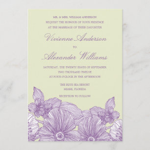 VINTAGE BLUME  WEDERINVITATION EINLADUNG