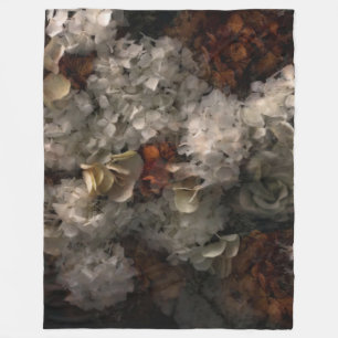 Vintage Blume Weiß und Rost Hydrangea botanisch Fleecedecke