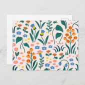 Vintage Blume Zeichnend Postkarte (Vorne/Hinten)