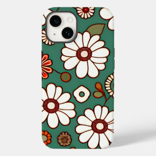 Vintage Blume zum grünen Hintergrund Case-Mate iPhone 14 Hülle