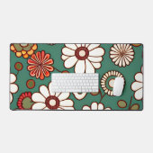 Vintage Blume zum grünen Hintergrund Schreibtischunterlage (Tastatur & Maus)