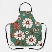 Vintage Blume zum grünen Hintergrund Schürze (Vorderseite)