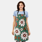 Vintage Blume zum grünen Hintergrund Schürze (Getragen)