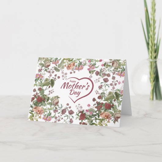 Vintage Blume zum Muttertag Karte (Vorderseite)