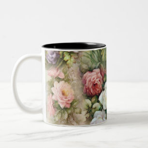 Vintage Blume Zweifarbige Tasse