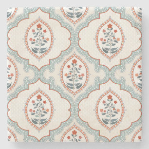 Vintage Blume Zweige, indische Textilien. Steinuntersetzer