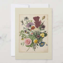 Vintage-Blumen-17.-Jh.-Dankeskarten-Flat Dankeskarte