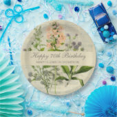 Vintage Blumen 70. Geburtstag Pappteller (Party)