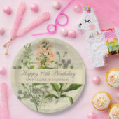 Vintage Blumen 70. Geburtstag Pappteller (Party)