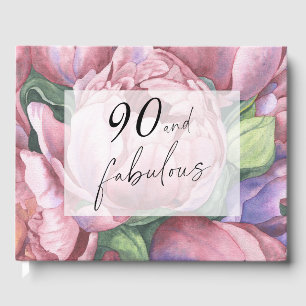 Vintage-Blumen-90. Geburtstagsfeier Gästebuch