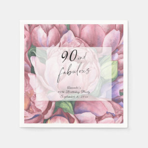 Vintage-Blumen-90. Geburtstagsfeier  Serviette