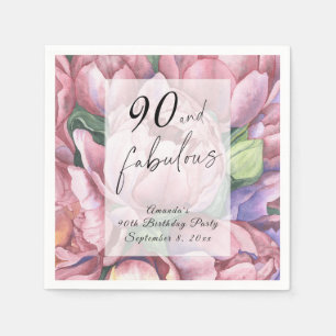 Vintage-Blumen-90. Geburtstagsfeier  Serviette