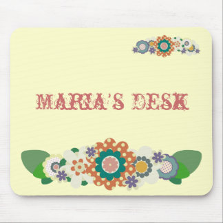 Vintage Blumen!! Addieren Sie Ihren NAMEN!! Mousepad
