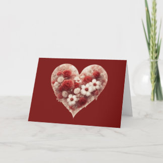Vintage Blumen an einem Herz Valentinstag Karte