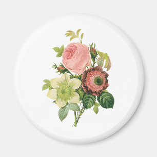 Vintage Blumen, Anemonen Rosen Clematis von Redout Magnet