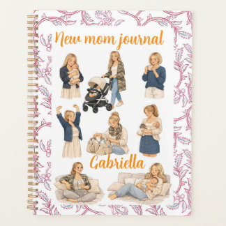 Vintage Blumen-Aquarell neue Mama Selbstfürsorge c Planer