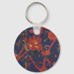 Vintage-Blumen-Art Deco, Gartenblumen Schlüsselanhänger