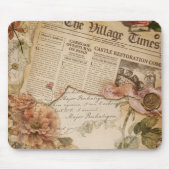 Vintage-Blumen-Ästhetik Süß Mousepad (Vorne)