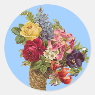 Vintage-Blumen-Aufkleber Runder Aufkleber
