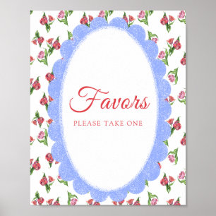 Vintage-Blumen-Babyparty-Geschenke Poster