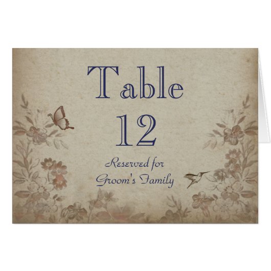 Vintage Blumen Beige (Vorderseite (Horizontal))