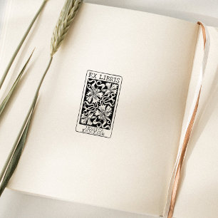 Vintage-Blumen benutzerdefiniertes Ex Libris Buch  Gummistempel
