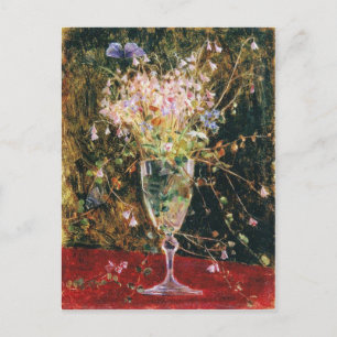 Vintage-Blumen blau Maria Wiik Linnea Borealis Postkarte