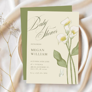 Vintage-Blumen-Botanik-Baby-Party Einladung